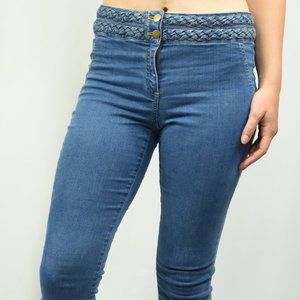 Veronica Beard Biscayne Braid High Waist Jeans